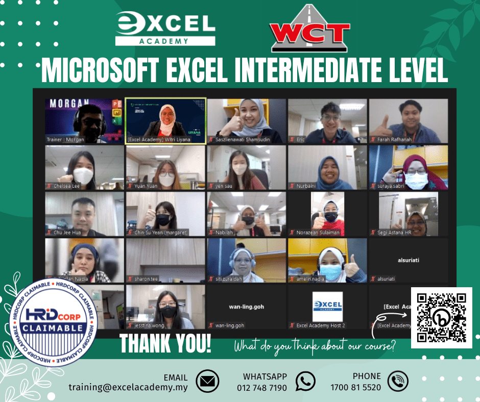 Microsoft Excel Intermediate Level with WCT Hartanah Jaya Sdn Bhd ...
