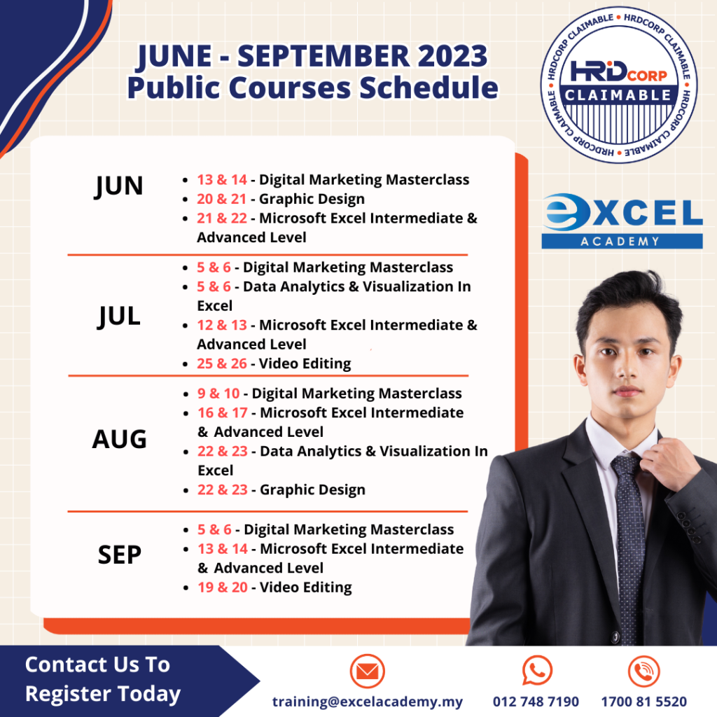 [HRD Corp Claimable Course] JUNE - SEPTEMBER 2023 TRAINING - Excel ...